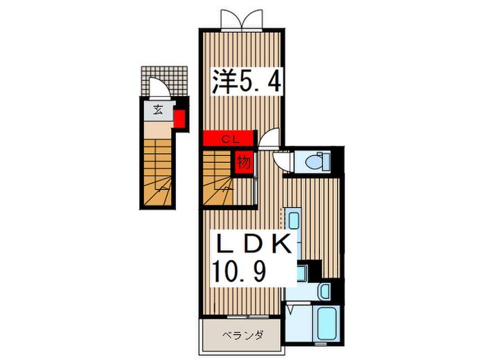 アズーリ(1LDK/2階)の間取り写真