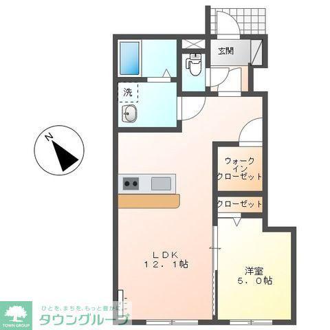 ブルーカーム(1LDK/1階)の間取り写真