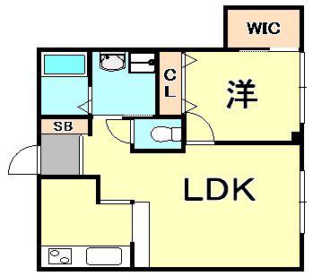 イルマーレ壱番館(1LDK/3階)の間取り写真