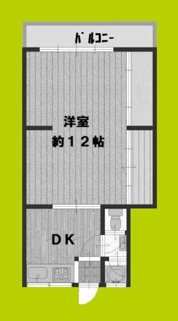 シャーマン花木(1DK/4階)の間取り写真