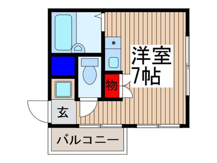 宮町D棟(ワンルーム/2階)の間取り写真