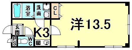 南本町ビル(1K/3階)の間取り写真