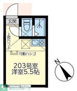ユナイト星川ポーリング(ワンルーム/2階)の間取り写真