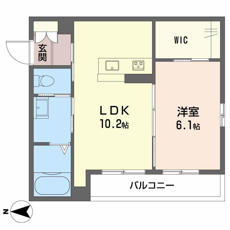 グランベレオ今津(1LDK/3階)の間取り写真