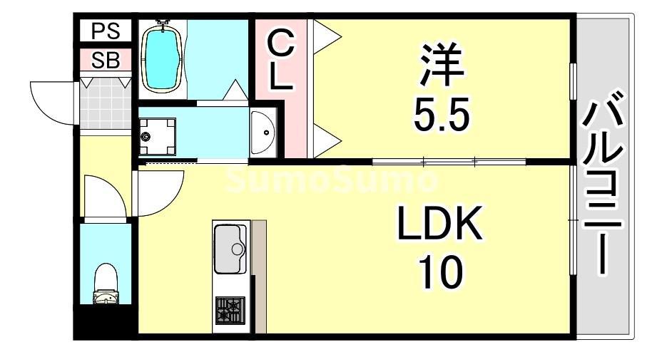 プレジール妙法寺(1LDK/1階)の間取り写真