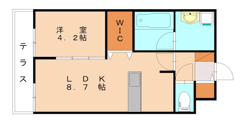 四季荘(1LDK/3階)の間取り写真