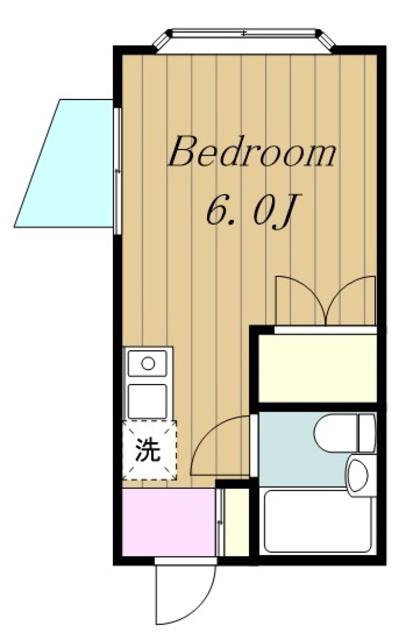 オーシャンハイム向ヶ丘(ワンルーム/2階)の間取り写真