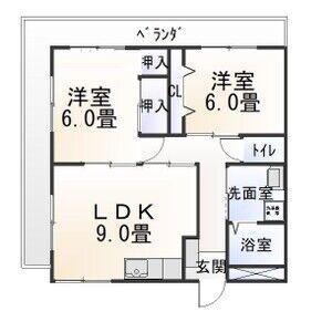 プレステージ西浦(2LDK/2階)の間取り写真
