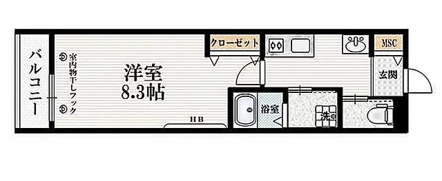 MAISON POLARIS(1K/2階)の間取り写真