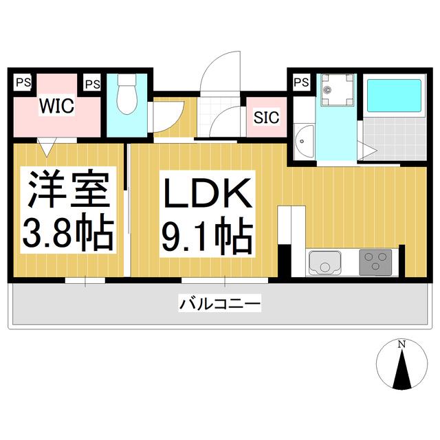 CASA ESPOIR(1LDK/2階)の間取り写真