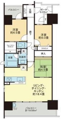 サーパス徳島中央レジデンス(3LDK/8階)の間取り写真