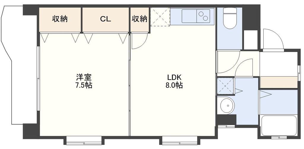 グレイス平田(1LDK/5階)の間取り写真
