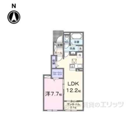 モデルヌ アンジュ(1LDK/1階)の間取り写真