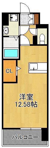LEGEND筒井(ワンルーム/6階)の間取り写真