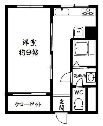 同潤会磯子ハイツ(1K/2階)の間取り写真