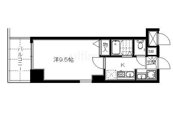 京都ステーションコート(1K/4階)の間取り写真