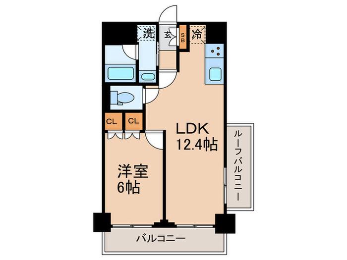 プラウドフラット三軒茶屋II(1LDK/3階)の間取り写真