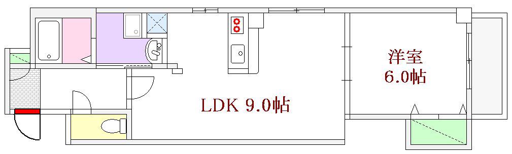 MRIトラストビル(1LDK/5階)の間取り写真