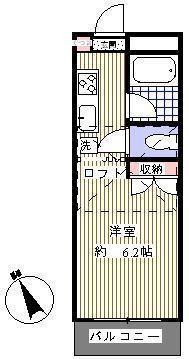 ドミール三宅(1K/2階)の間取り写真