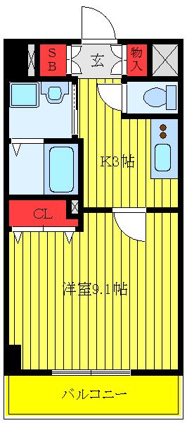 ヴェルデ西尾久(1K/7階)の間取り写真