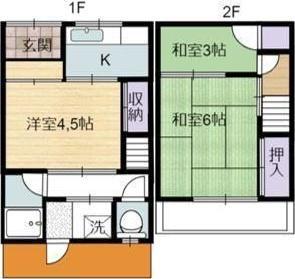 木内文化(3K/1階)の間取り写真