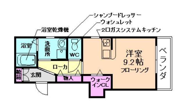ルビ・ブリエ(ワンルーム/1階)の間取り写真