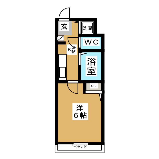 フェリスニーノ国分寺(1K/1階)の間取り写真