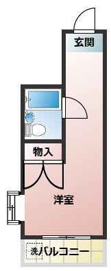 アドバンスVI(ワンルーム/1階)の間取り写真