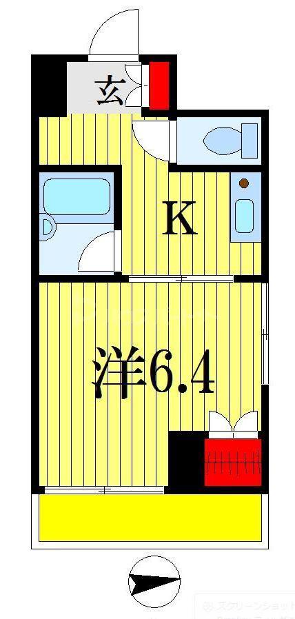 アーネット西船橋(1K/4階)の間取り写真