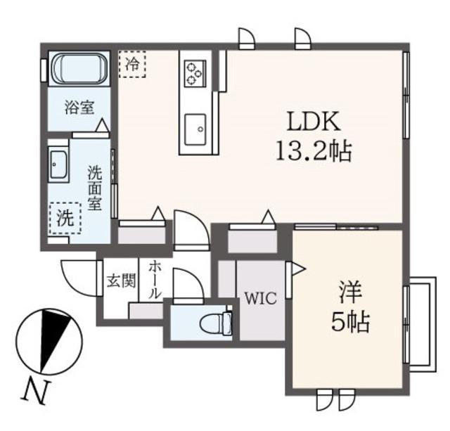 ALYSSUM MEGURO(1LDK/1階)の間取り写真