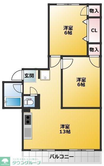 YAK川口元郷ビル(ワンルーム/2階)の間取り写真
