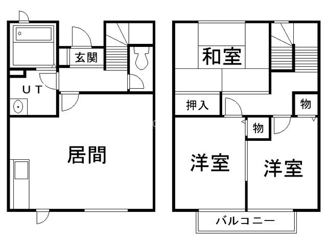 ノースパレス AB(3LDK/1階)の間取り写真