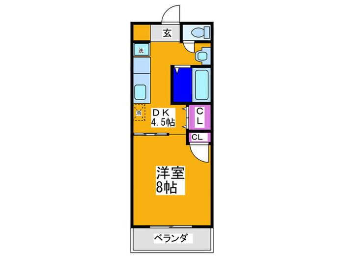 グランフルーリ(1DK/2階)の間取り写真
