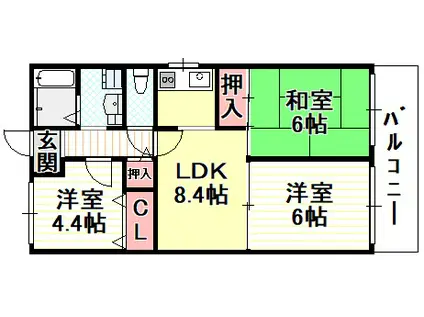 シェモア(3LDK/12階)の間取り写真