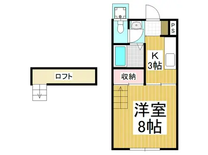 グリーンハイツ(1K/2階)の間取り写真