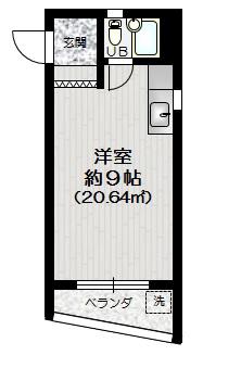 中浜ビル(ワンルーム/3階)の間取り写真