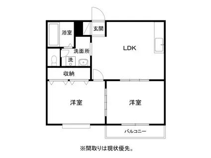 サンシャインOKA(2LDK/1階)の間取り写真
