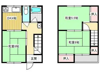 仲道アパート(3K/1階)の間取り写真