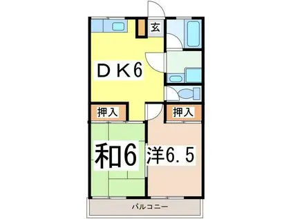 ソワサントワタナベ(2DK/2階)の間取り写真