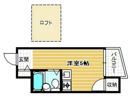 ロイヤルシャトー藤井寺パートII(1K/1階)の間取り写真