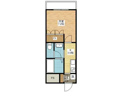 ビューパレスSAKURA(1K/1階)の間取り写真