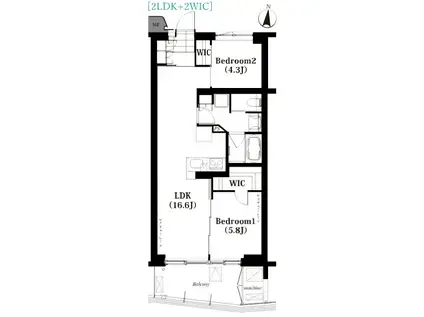 代々木参宮橋テラス(2LDK/1階)の間取り写真