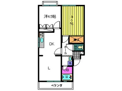 グランハイツ雅(2LDK/2階)の間取り写真