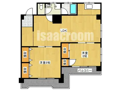 サトウマンション(2LDK/5階)の間取り写真