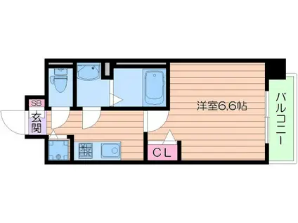 プレサンス梅田東アルファ(1K/11階)の間取り写真