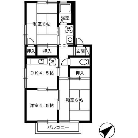 アメニティー中川(3DK/2階)の間取り写真