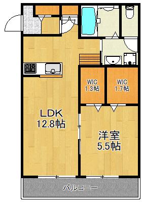 クレール(1LDK/2階)の間取り写真