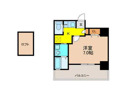エステムコート名古屋・栄デュアルレジェンド(1K/8階)の間取り写真