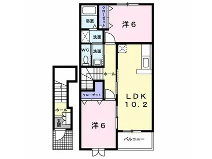 A&KI(2LDK/2階)の間取り写真