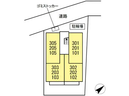クレール藤沢II(1K/1階)の間取り写真